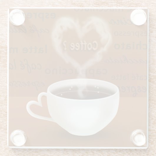 Kaffee? Herz-Shaped Smoke Glasuntersetzer (Rückseite)