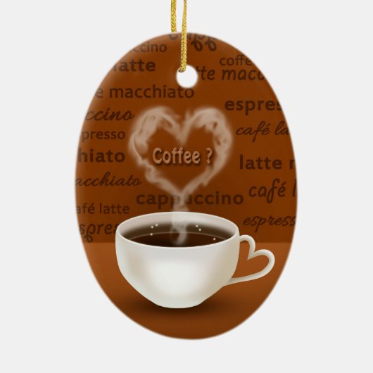 Kaffee? Herz-Shaped Smoke Keramikornament (Hinten)
