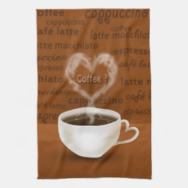 Kaffee? Herz-Shaped Smoke Küchentuch