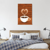 Kaffee? Herz-Shaped Smoke Leinwanddruck (Insitu (Schlafzimmer))