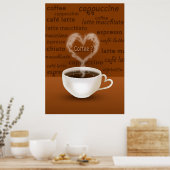 Kaffee? Herz-Shaped Smoke Poster (Küche)