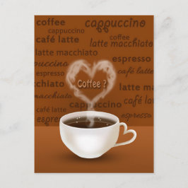 Kaffee? Herz-Shaped Smoke Postkarte