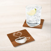 Kaffee? Herz-Shaped Smoke Rechteckiger Pappuntersetzer (Vor Ort)