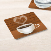 Kaffee? Herz-Shaped Smoke Rechteckiger Pappuntersetzer (angewinkelt)