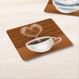 Kaffee? Herz-Shaped Smoke Rechteckiger Pappuntersetzer