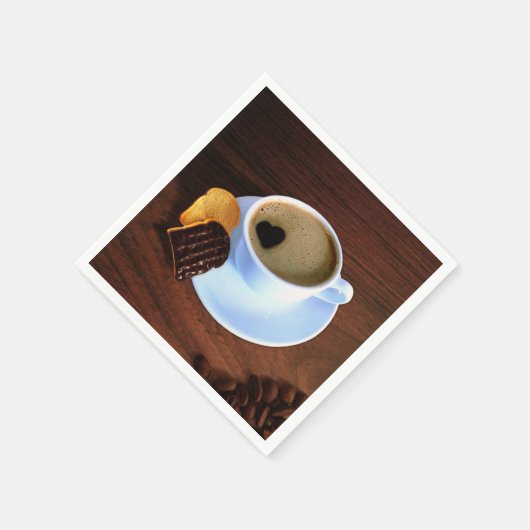 Kaffee? Herz-Shaped Smoke Serviette (Ecke)