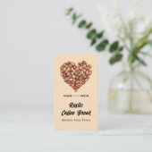 Kaffee Herz Trendy QR-Code und Website Visitenkarte (Stehend Vorderseite)