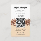 Kaffee Herz Trendy QR-Code und Website Visitenkarte (Rückseite)