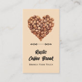 Kaffee Herz Trendy QR-Code und Website Visitenkarte (Vorderseite)
