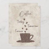 Kaffee heute Morgen für immer Einladung (Vorne/Hinten)