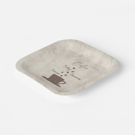 Kaffee heute Morgen für immer Pappteller (Gewinkelt)