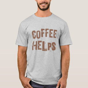 Kaffee hilft lustige retro typografie Caféspruch T-Shirt