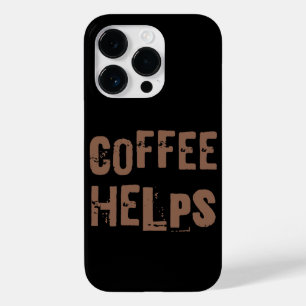 Kaffee hilft lustige retro typografie Kaffe-Spruch Case-Mate iPhone 14 Pro Hülle