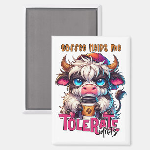 Kaffee Hilft Mir Idioten Zu Ertragen Magnet