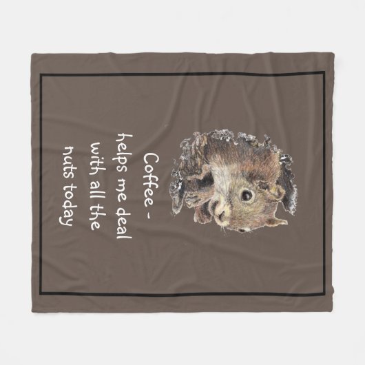 Kaffee hilft mir, mit allen Nüssen Eichhörnchen um Fleecedecke (Vorderseite (Horizontal))