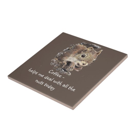 Kaffee hilft mir, mit allen Nüssen Eichhörnchen um Fliese (Seite)