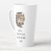 Kaffee hilft mir, mit allen Nüssen Eichhörnchen um Milchtasse (Linke Ecke)