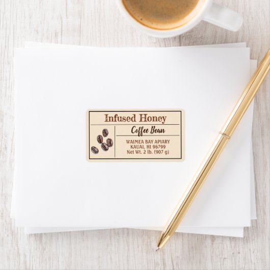 Kaffee-Honey-Goldenrod-Produkt Adressaufkleber (Insitu)