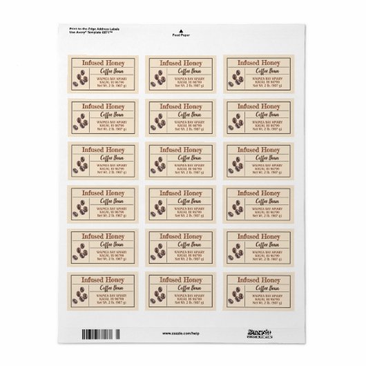Kaffee-Honey-Goldenrod-Produkt Adressaufkleber (Vorne)