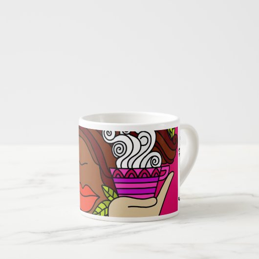 Kaffee-hübsche Fantasie 2 Espressotasse (Vorderseite Rechts)