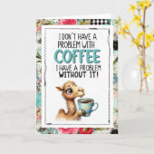 Kaffee Humor Kamel süchtig nach Koffein Karte (Gelbe Blume)