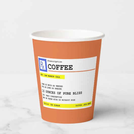 Kaffee humorvoll pappbecher (Rückseite)