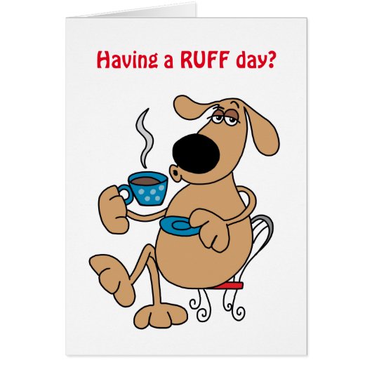 Kaffee-Hund-Grußkarte (Vorne)