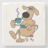 Kaffee Hund Marble Stone Untersetzer (Vorderseite)