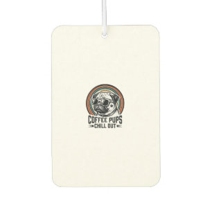 Kaffee-Hund-Shirt Retro Chill Pug Grafik_1 Autolufterfrischer