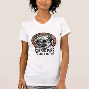 Kaffee-Hund-Shirt Retro Chill Pug Grafik_1 T-Shirt