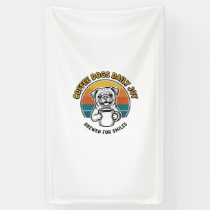 Kaffee-Hund-Shirt Vintage graviertes Pup-Mug-Desig Banner