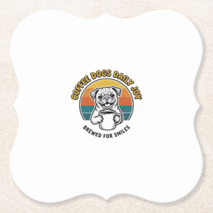 Kaffee-Hund-Shirt Vintage graviertes Pup-Mug-Desig Untersetzer