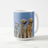 Kaffee & Hunde Fünf Hunderassen Foto-Tasse Geschen Kaffeetasse (VorderseiteRechts)