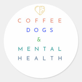 Kaffee, Hunde und psychische Gesundheit - das perf Runder Aufkleber