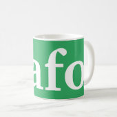 "Kaffee" im Esperanto Kaffeetasse (VorderseiteRechts)