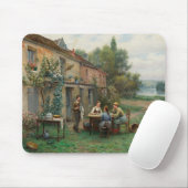 Kaffee im Garten trinken (Französische Landschaft) Mousepad (Mit Mouse)