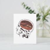 Kaffee im Gehirn Postkarte (Stehend Vorderseite)