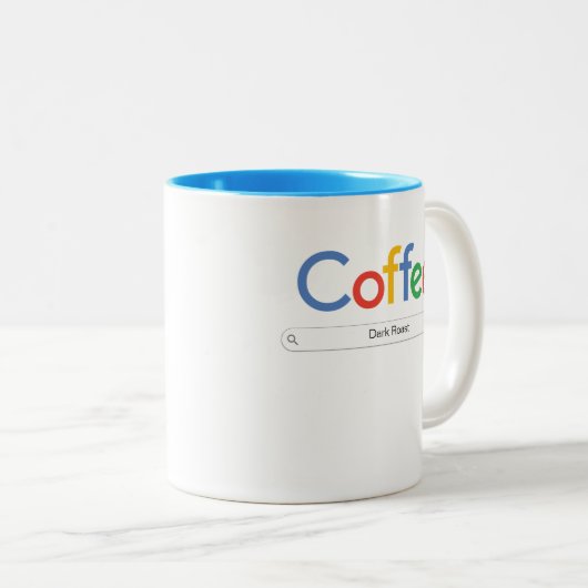 Kaffee im Google-Schriftart Zweifarbige Tasse (VorderseiteRechts)