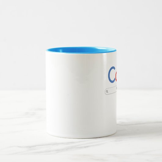 Kaffee im Google-Schriftart Zweifarbige Tasse (Mittel)