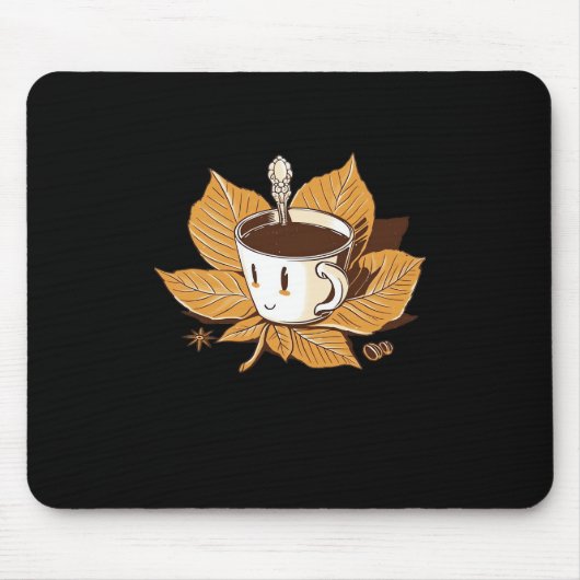 Kaffee im Herbst Herbst Es ist Herbst. Mousepad (Vorne)