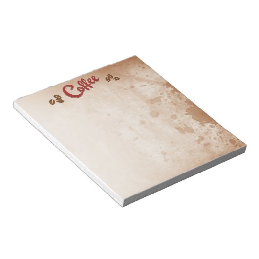 Kaffee im Notepad Notizblock (angewinkelt)