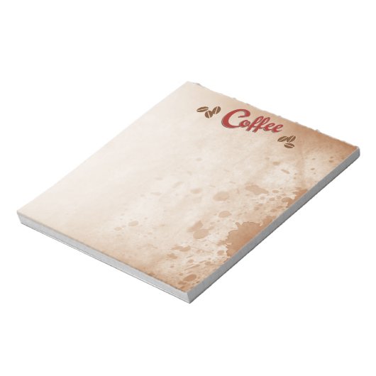 Kaffee im Notepad Notizblock (Rotiert)