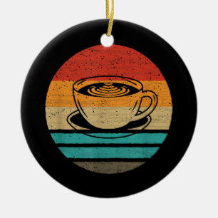 Kaffee im Retro-Stil Vintage Keramik Ornament
