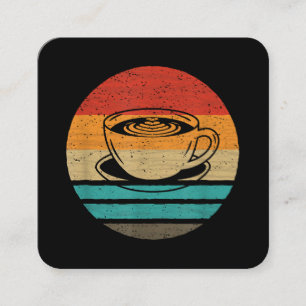 Kaffee im Retro-Stil Vintage Quadratische Visitenkarte