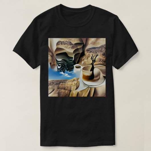 Kaffee im Surrealismus eines Canyons T-Shirt (Design vorne)