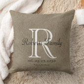 Kaffee-Imitat-lederner Monogramm-Jahrestag Kissen (Decke)