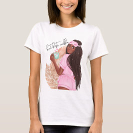 Kaffee Imitate Glitzer Girl Haare Rose Gold Pink T-Shirt