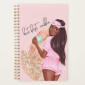 Kaffee Imitate Glitzer Girl Rotes Haar Braun Rosa Planer (Vorderseite)