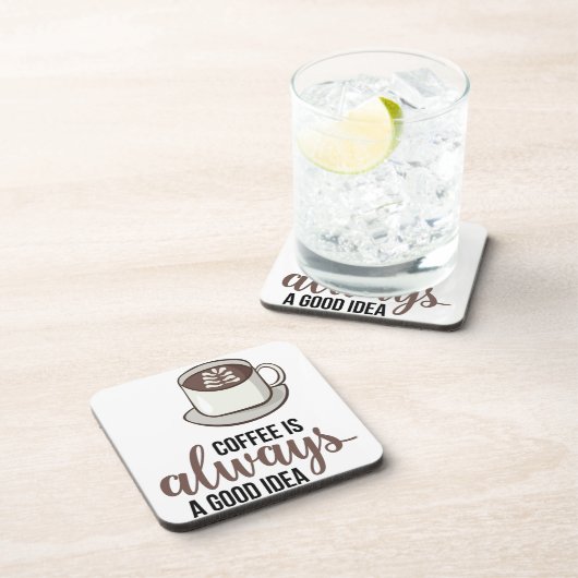 Kaffee immer gute Idee Untersetzer (Rechte Seite)