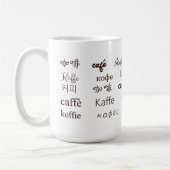 Kaffee in 13 Sprachen Kaffeetasse (Links)